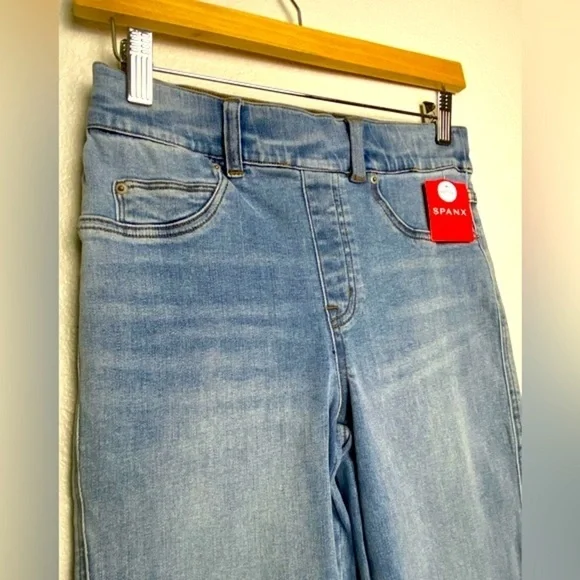 Spanx Ankle Skinny Pull On Jeans In Light Vintage Wash - Size Small Petite - New - Picture 4 of 12